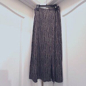 Notations Black and Gray A-Line Skirt